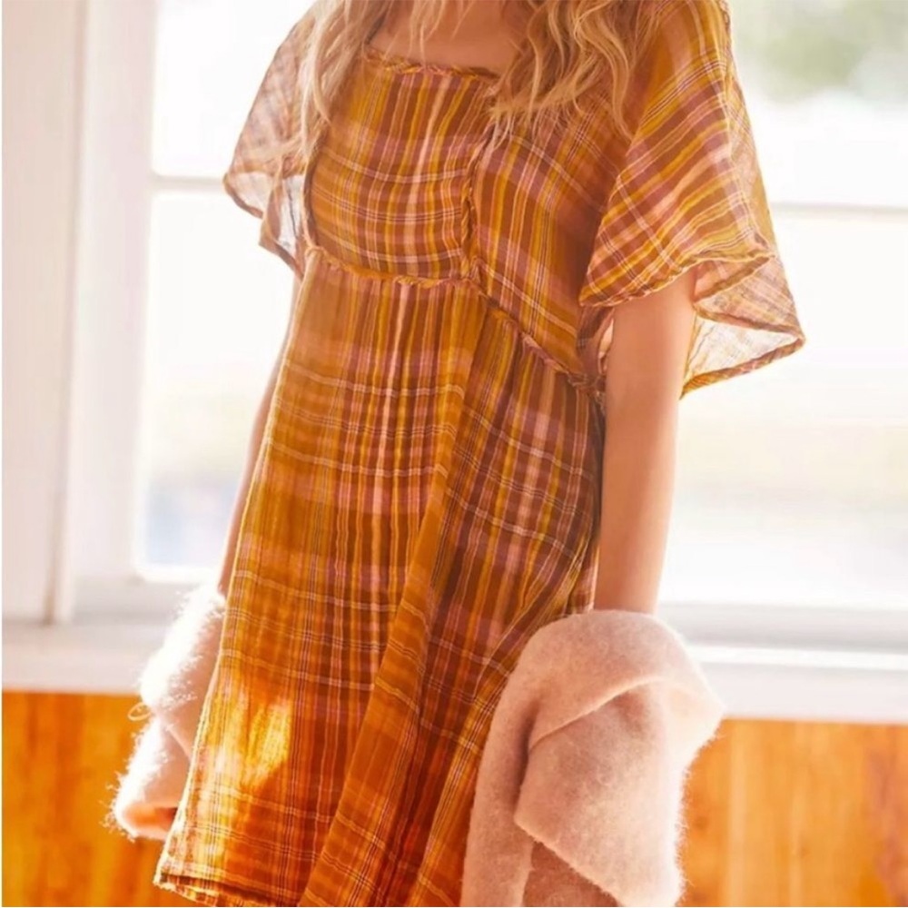 Anthropologie plaid mini dress